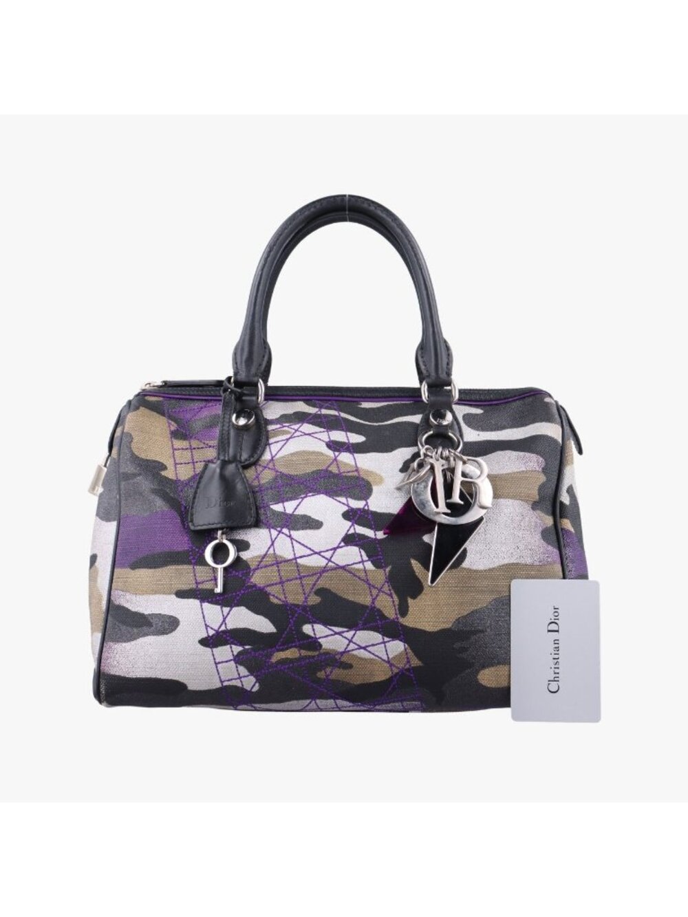 Dior Camouflage Print Bowler Multicolor Canvas